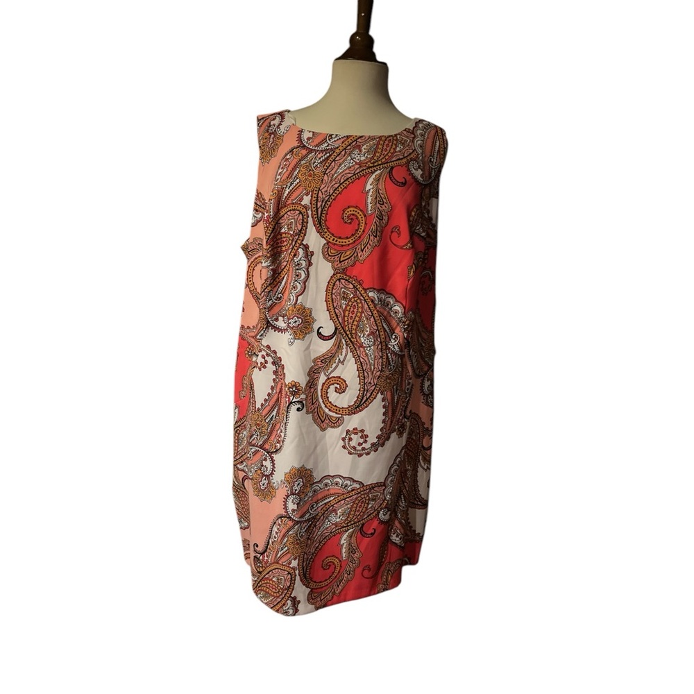 Paisley Print Sleeveless Dress - pink and white - Picture 3 of 6